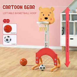 Kids Basketball Hoop, Toddler Sports Activity Center with Adjustable Height, Basketball Soccer Golf Game Set