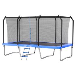Outdoor Trampoline, 8 x 14FT Rectangle Trampoline, ASTM Approved Recreational Trampolines with Enclosure Net, Max 265 lbs Weight Capacity