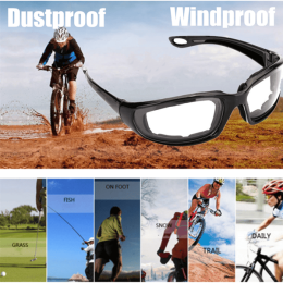 1 pairs Motorcycle Sports Biker Riding Glasses Wind Resistant Eye Protection Sports Goggles Cycling Glasses Sunglasses Clear Color(TK/TMEU for se
