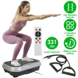 Vibration Exercise Machine With Resistant Bands Remote Control Whole Body Vibration Platform Workout Equipment Home Fitness Training Equipment Fo