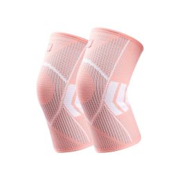 1pair Unisex Breathable And Anti-skid Knitted Compression Knee Pads; Protective Gear Set For Outdoor Sports; Jogging And Training (Color: Pink, size: S)