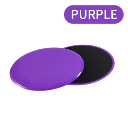 1pair Portable Fitness Exercise Sliding Disc; Abdominal Muscle Training Yoga Fitness Equipment (Color: purple)